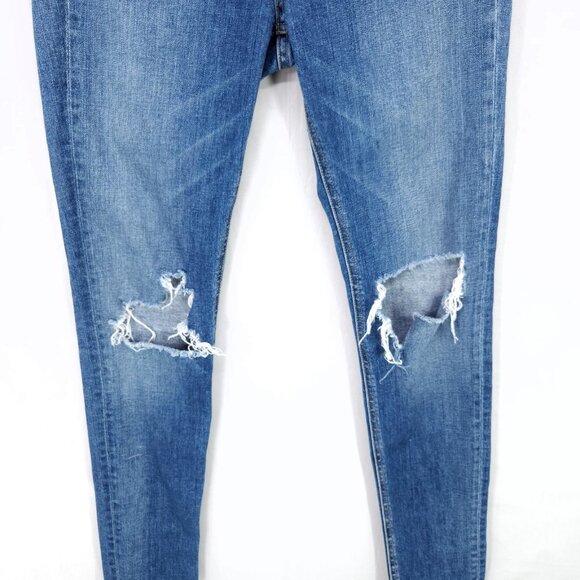 Rag & Bone Jeans 28 Womens Blue High Rise Skinny Distressed Stretch - Picture 13 of 15
